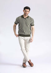 Limited Edition Stripped Polo Sweater